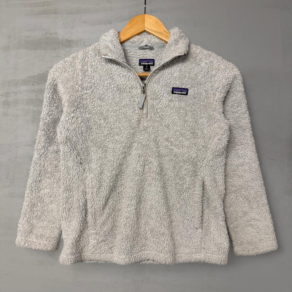 Patagonia Los Gatos Fleece Pullover Gray Quarter Zip Kids Size M 10